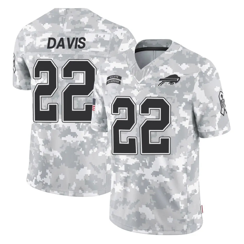 Davalo B.Bills #22 Ray Davis Player Arctic Camo Salute to Service Limited Stitched Jerseys