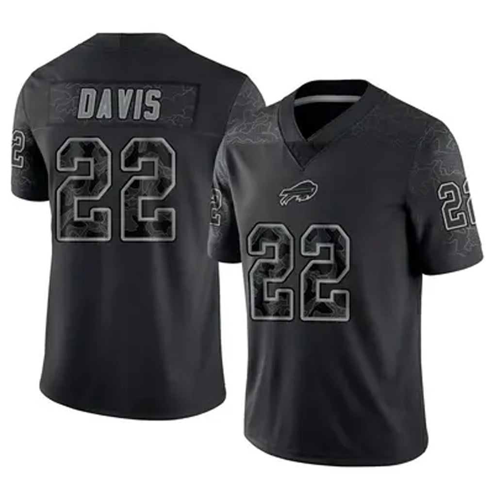 Davalo B.Bills #22 Ray Davis Player Black RFLCTV Limited Stitched Jerseys
