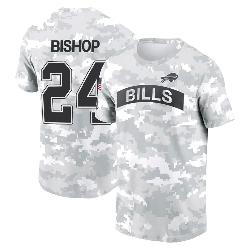 Davalo B.Bills #24 Cole Bishop Player Arctic Camo Salute to Service T-Shirt Hoodies Stitched Jerseys