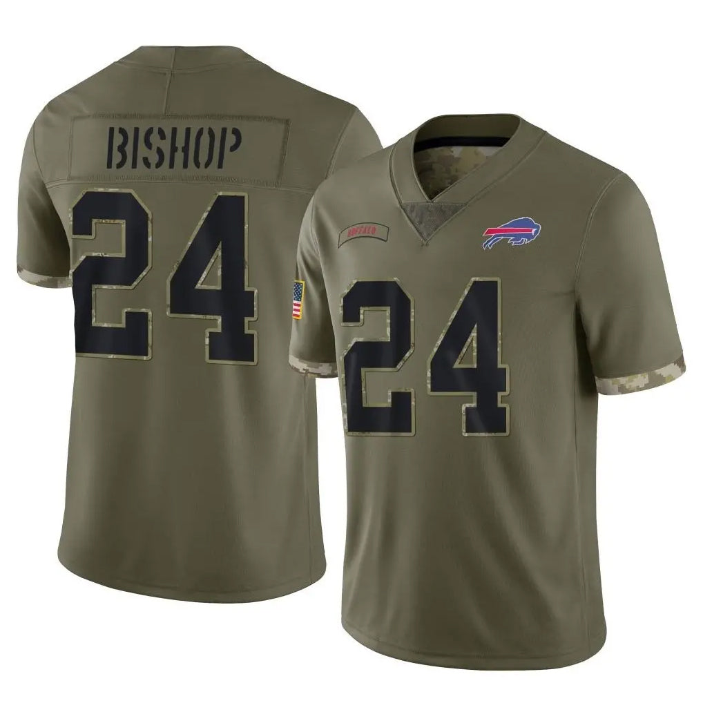 Davalo B.Bills #24 Cole Bishop Player Olive Salute To Service Game Stitched Jerseys