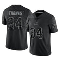 Davalo B.Bills #34 Thurman Thomas Player Black RFLCTV Limited Stitched Jerseys