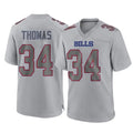 Davalo B.Bills #34 Thurman Thomas Player Gray Fashion Home Game Stitched Jerseys