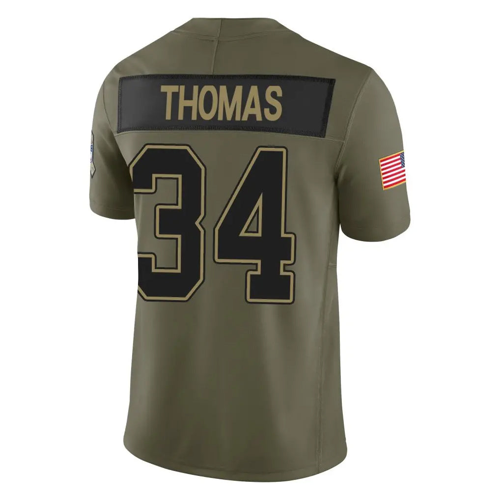 Davalo B.Bills #34 Thurman Thomas Player Olive Salute To Service Limited Game Stitched Jerseys