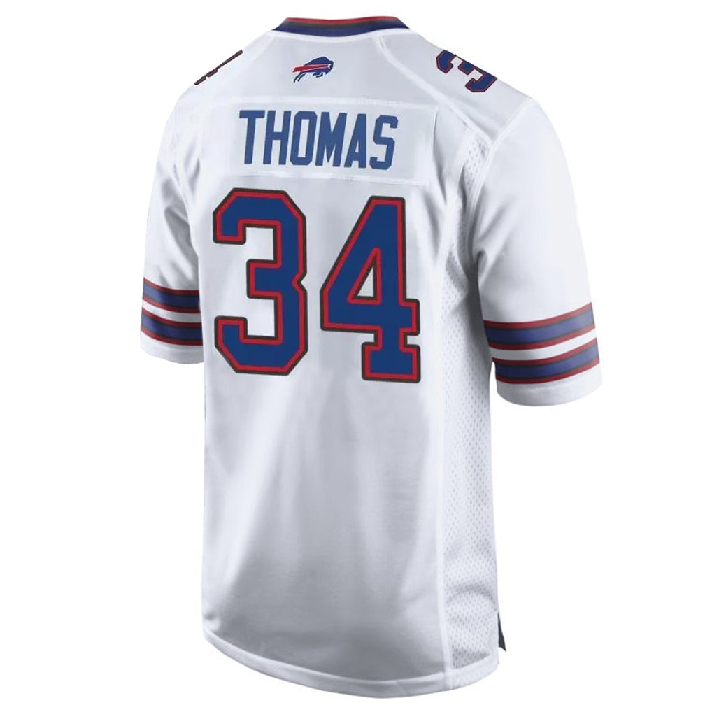 Davalo B.Bills #34 Thurman Thomas Player White Home Game Stitched Jerseys