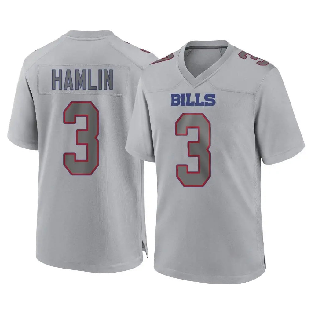 Davalo B.Bills #3 Damar Hamlin Player Gray Home Game Stitched Jerseys