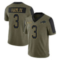 Davalo B.Bills #3 Damar Hamlin Player Olive Salute To Service Game Stitched Jerseys