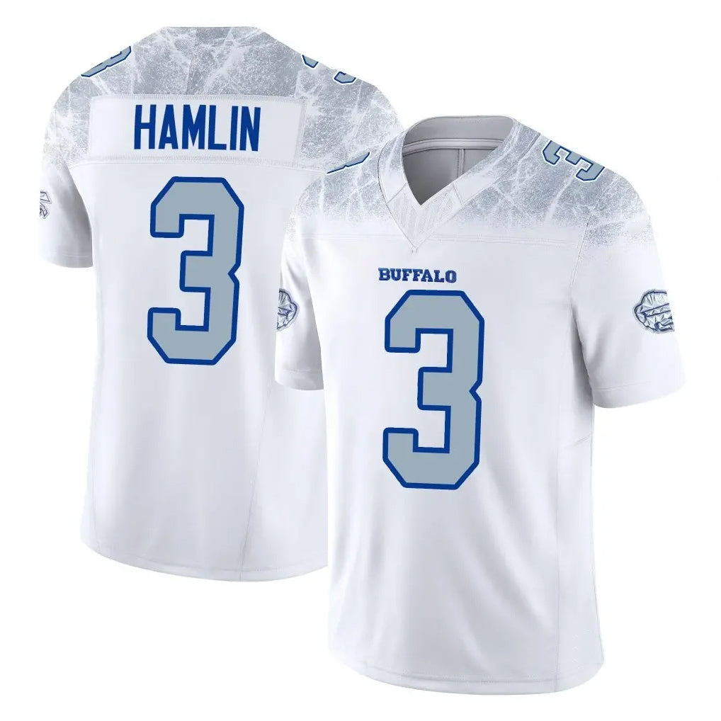 Davalo B.Bills #3 Damar Hamlin Player White Rivalries Collection Limited Home Game Stitched Jerseys