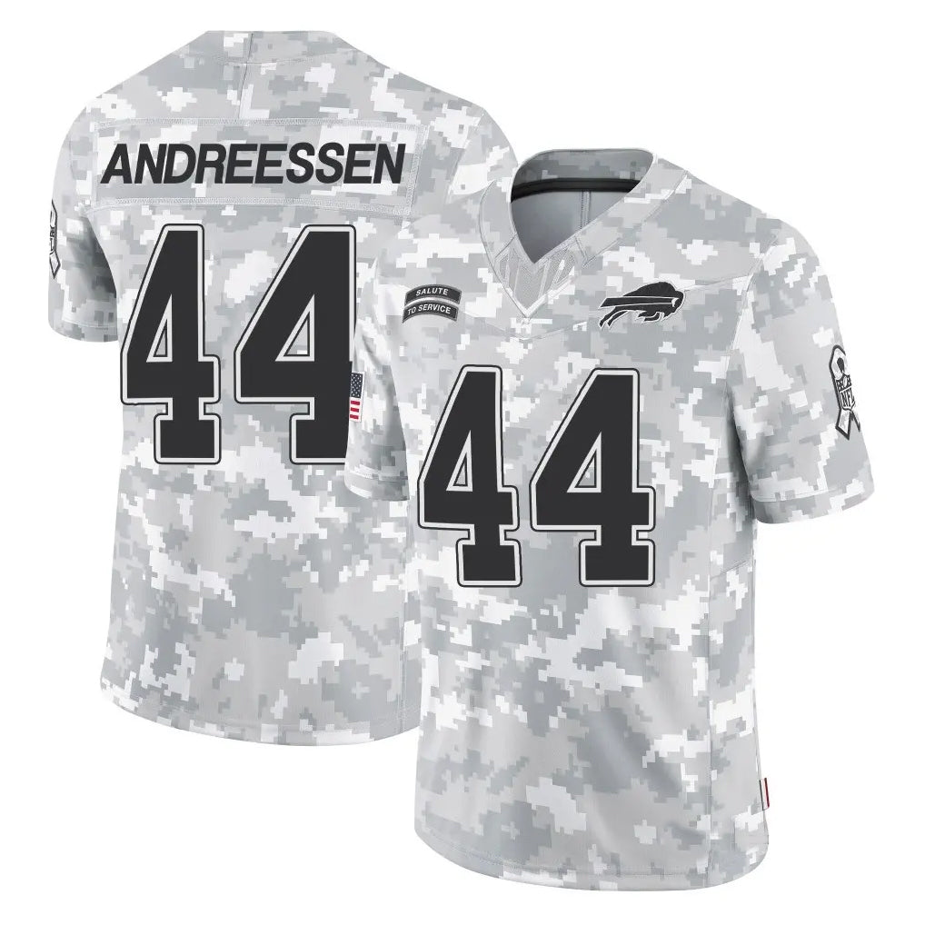 Davalo B.Bills #44 Joe Andreessen Player Arctic Camo Salute to Service Limited Stitched Jerseys