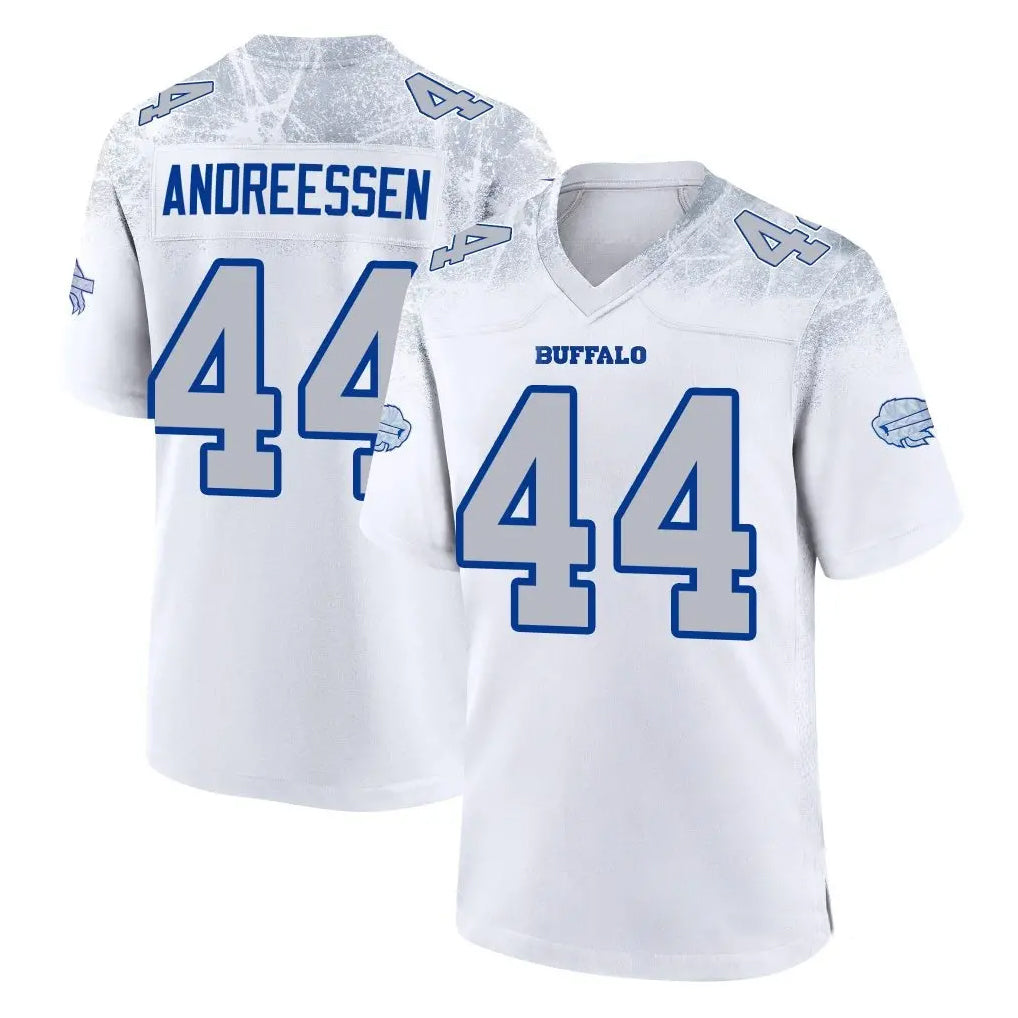 Davalo B.Bills #44 Joe Andreessen Player White Rivalries Collection Stitched Jerseys