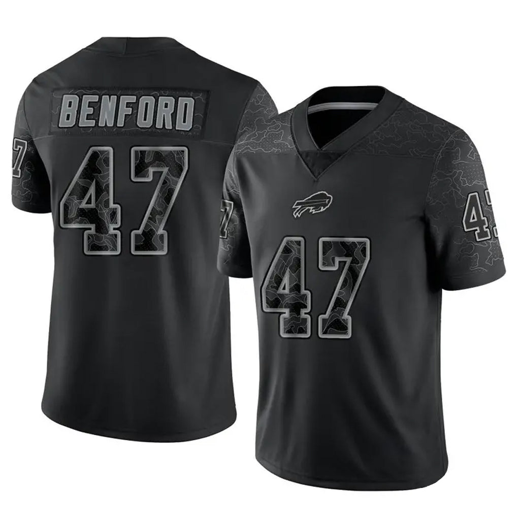 Davalo B.Bills #47 Christian Benford Player Black RFLCTV Limited Stitched Jerseys