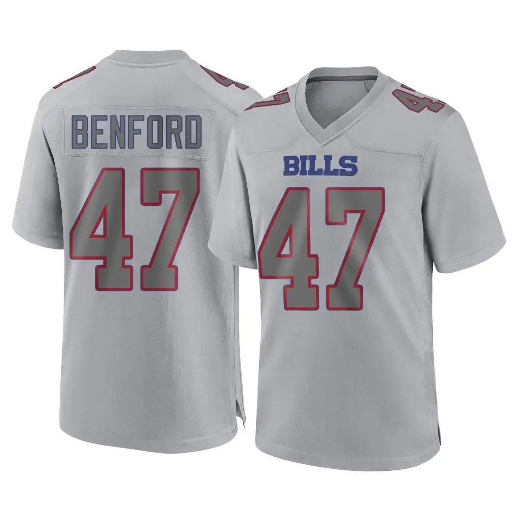 Davalo B.Bills #47 Christian Benford Player Gray Fashion Home Game Stitched Jerseys