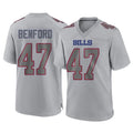 Davalo B.Bills #47 Christian Benford Player Gray Fashion Home Game Stitched Jerseys