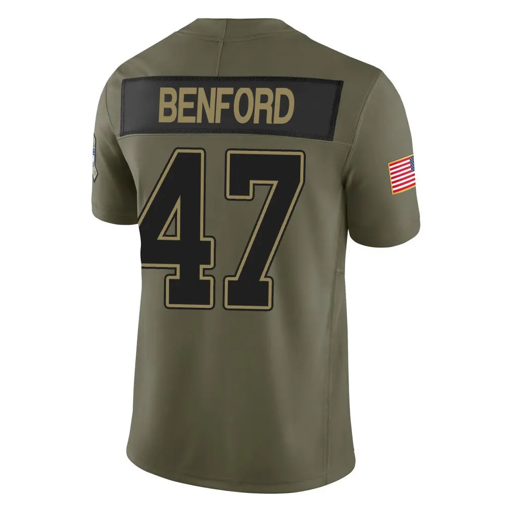Davalo B.Bills #47 Christian Benford Player Olive Salute to Service Vapor F.U.S.E. Limited Stitched Jerseys