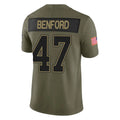 Davalo B.Bills #47 Christian Benford Player Olive Salute to Service Vapor F.U.S.E. Limited Stitched Jerseys