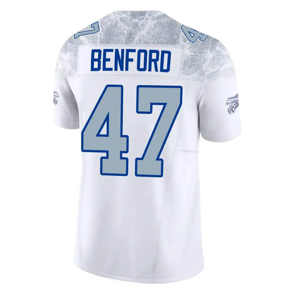 Davalo B.Bills #47 Christian Benford Player White Rivalries Collection Limited Home Game Stitched Jerseys