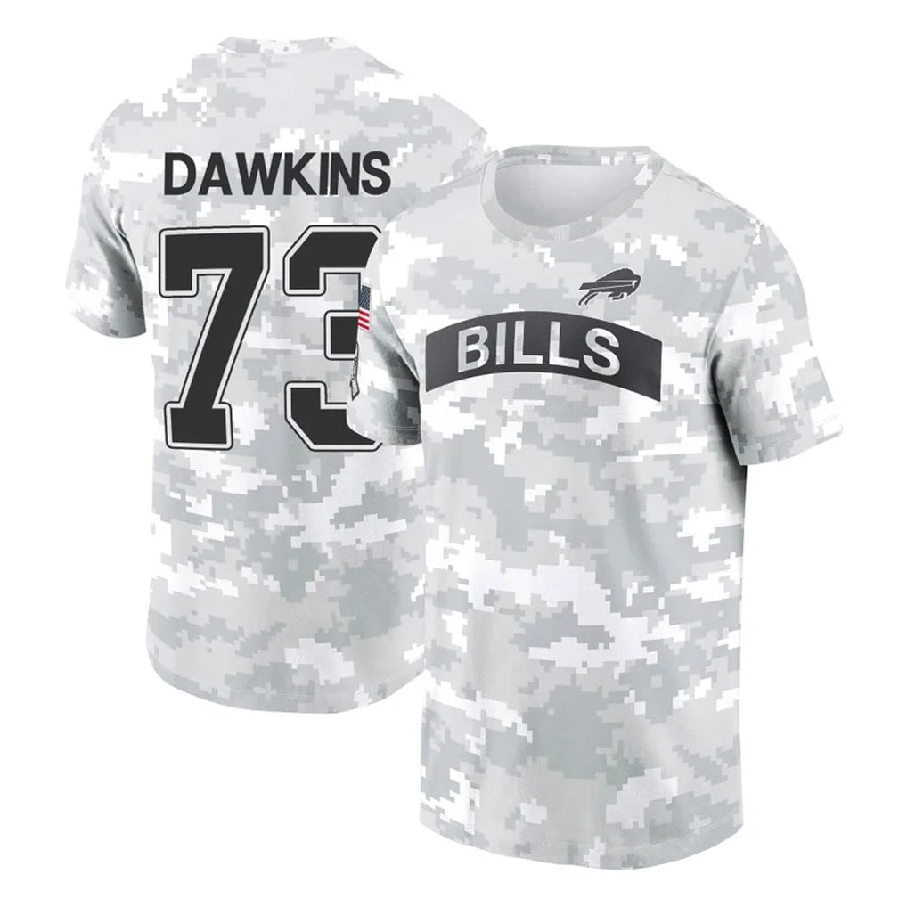 Davalo B.Bills #73 Dion Dawkins Player Arctic Camo Salute to Service T-Shirt Hoodies Stitched Jerseys