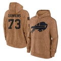 Davalo B.Bills #73 Dion Dawkins Player Brown Salute to Service Hoodies Stitched Jerseys