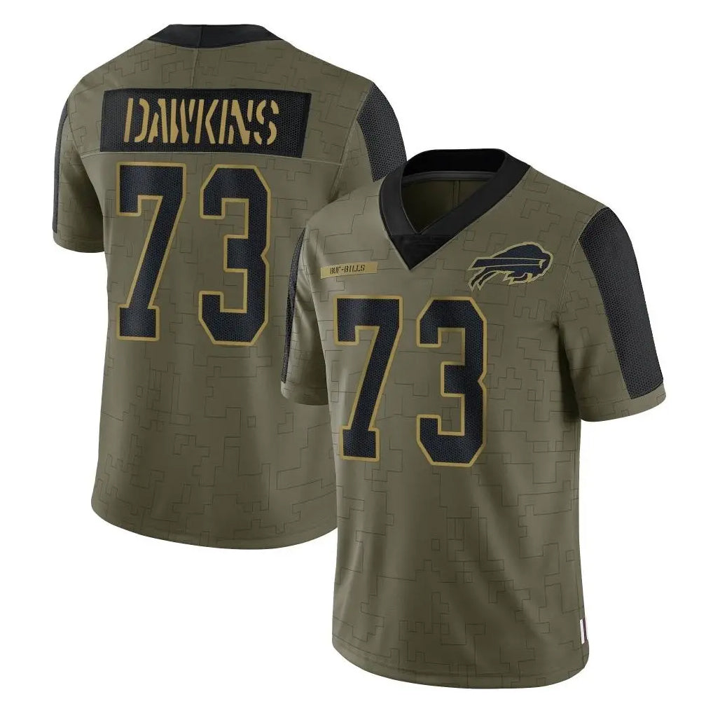 Davalo B.Bills #73 Dion Dawkins Player Olive Salute To Service Limited Home Stitched Jerseys