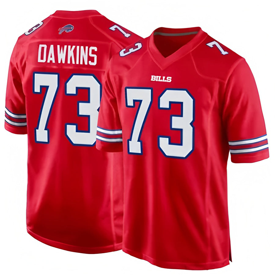 Davalo B.Bills #73 Dion Dawkins Player Red Home Game Stitched Jerseys