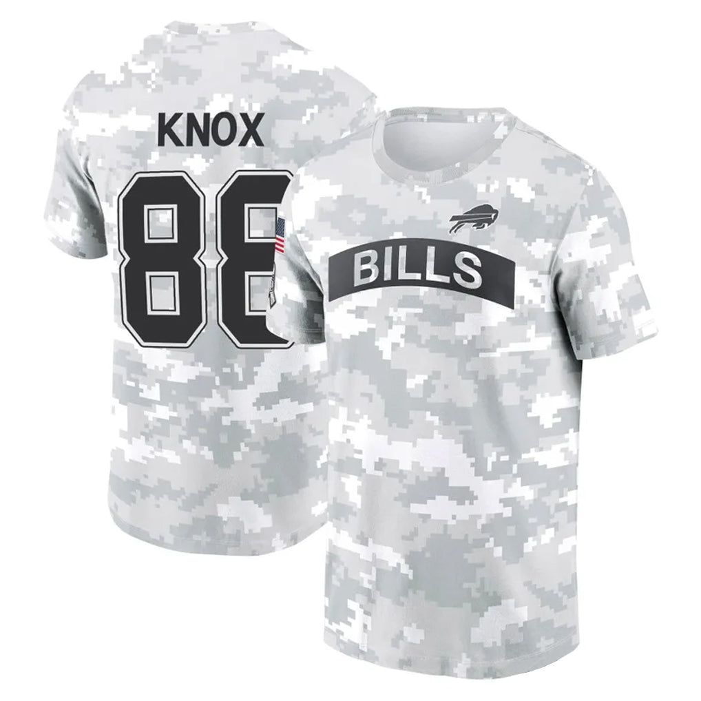 Davalo B.Bills #88 Dawson Knox Player Arctic Camo Salute to Service T-Shirt Hoodies Stitched Jerseys