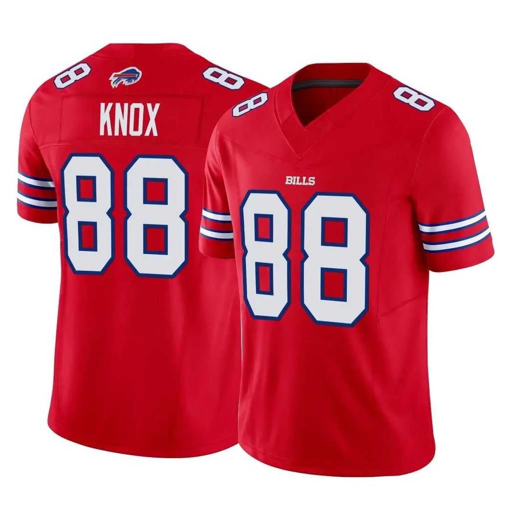 Davalo B.Bills #88 Dawson Knox Player Red Vapor F.U.S.E. Limited Home Game Stitched Jerseys