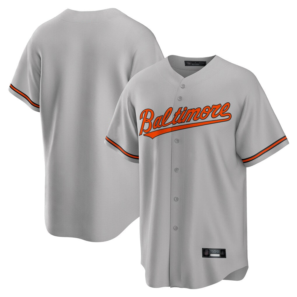 Davalo B.Orioles Gray Home Game Blank Player Stitched Jerseys