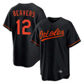 Davalo B.Orioles #12 Dylan Beavers Player Black Home Game Stitched Jerseys