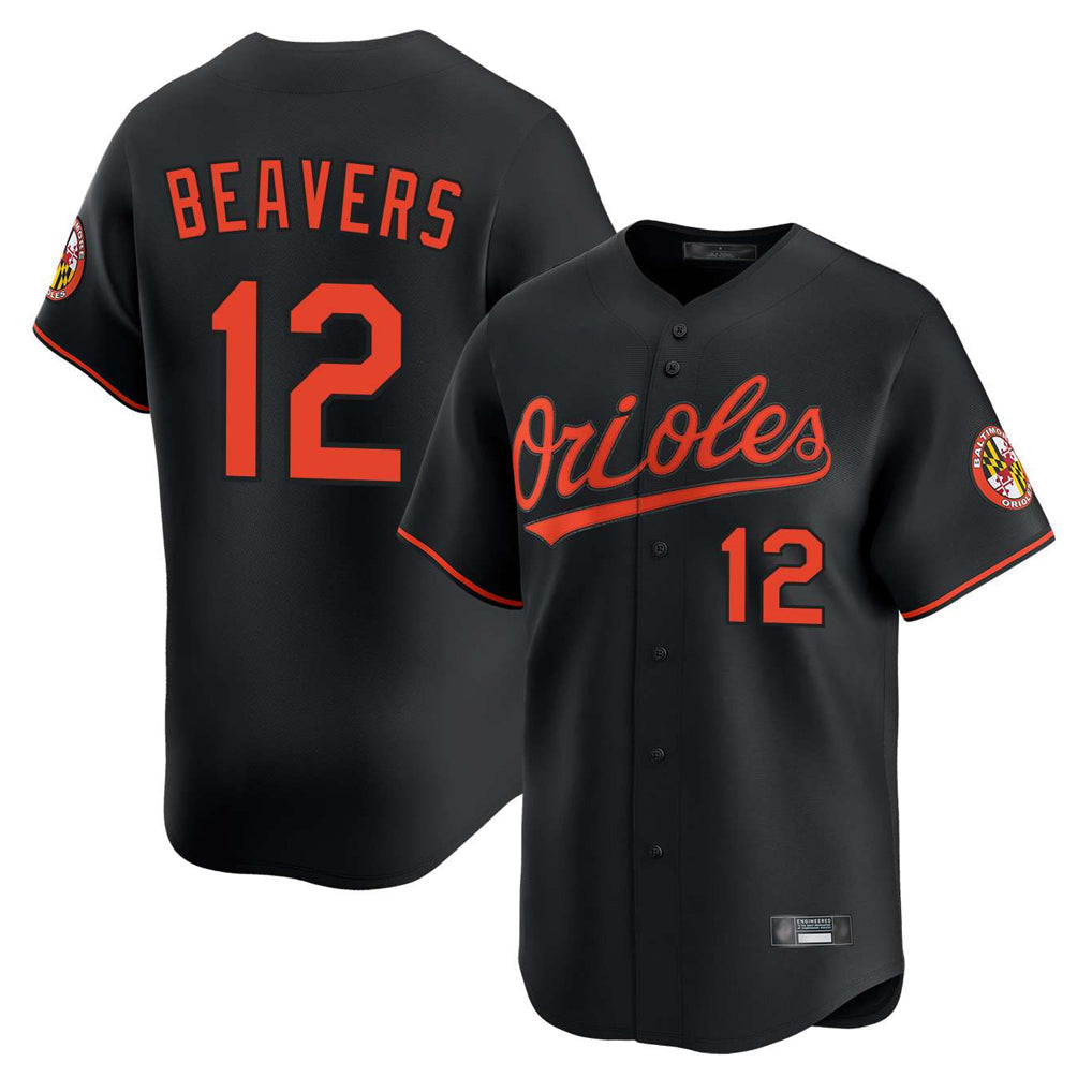 Davalo B.Orioles #12 Dylan Beavers Player Black Limited Home Game Stitched Jerseys