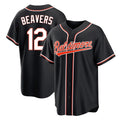 Davalo B.Orioles #12 Dylan Beavers Player Black Out Home Game Stitched Jerseys