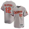Davalo B.Orioles #12 Dylan Beavers Player Gray Limited Home Game Stitched Jerseys