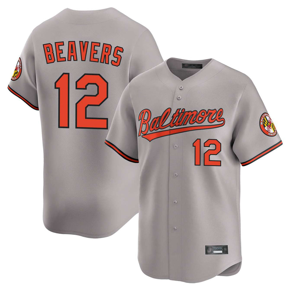 Davalo B.Orioles #12 Dylan Beavers Player Gray Limited Home Game Stitched Jerseys