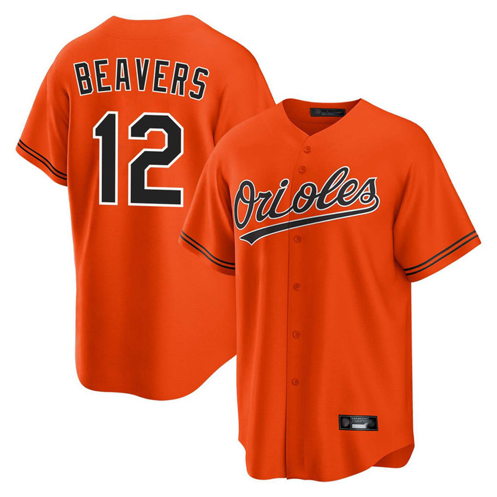 Davalo B.Orioles #12 Dylan Beavers Player Orange Home Game Stitched Jerseys