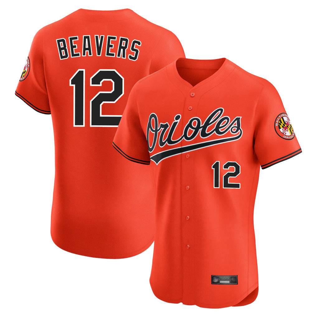 Davalo B.Orioles #12 Dylan Beavers Player Orange Limited Elite Home Game Stitched Jerseys