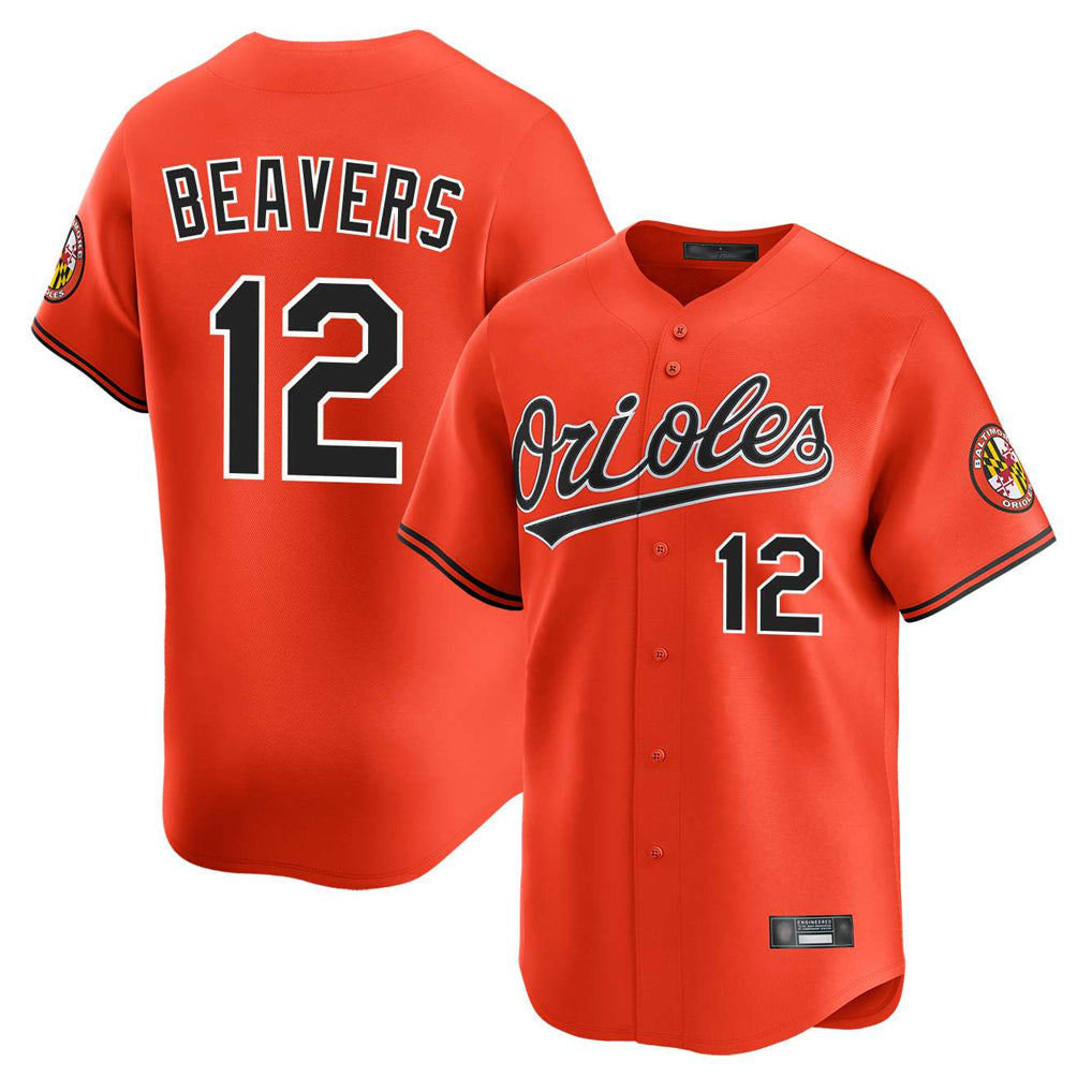 Davalo B.Orioles #12 Dylan Beavers Player Orange Limited Home Game Stitched Jerseys