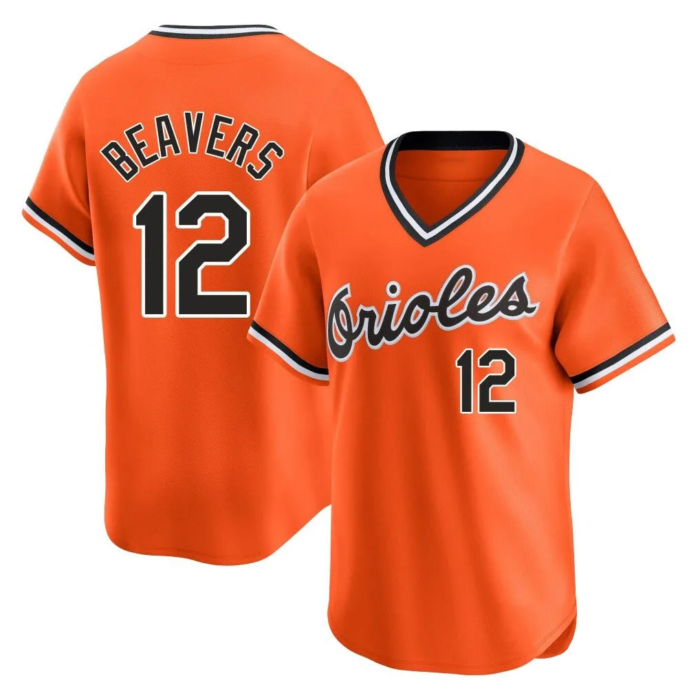 Davalo B.Orioles #12 Dylan Beavers Player Orange T-shirt Limited Home Game Stitched Jerseys