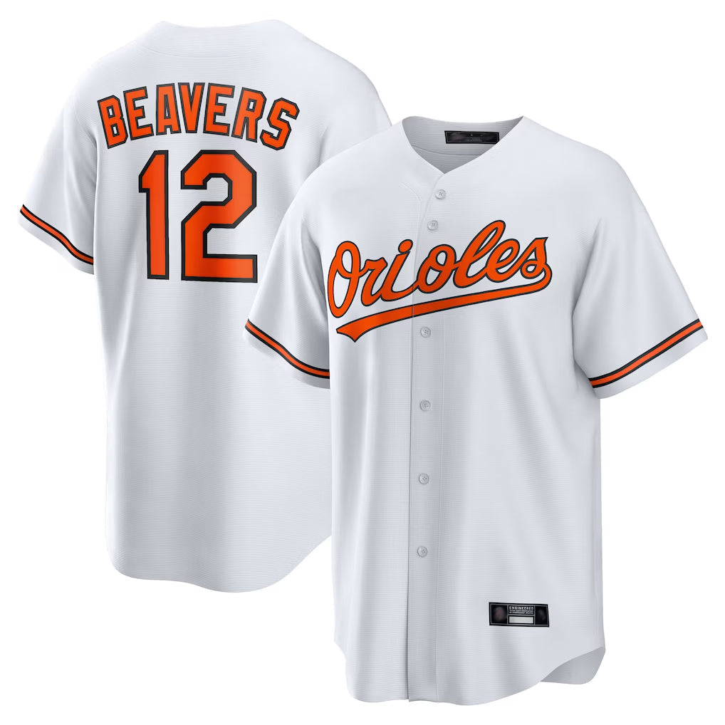 Davalo B.Orioles #12 Dylan Beavers Player White Home Game Stitched Jerseys