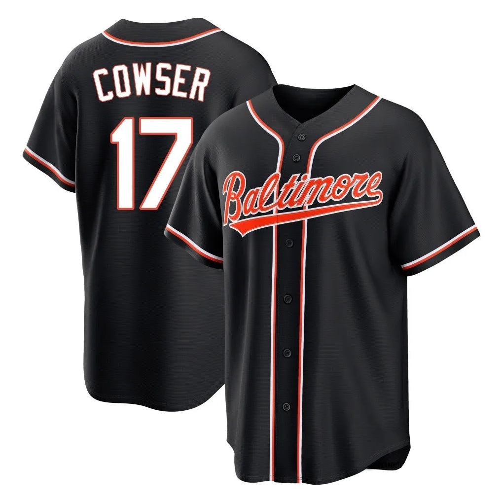 Davalo B.Orioles #17 Colton Cowser Player Black Out Home Game Stitched Jerseys