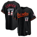 Davalo B.Orioles #17 Colton Cowser Player Black USA 250 Fourth of July Home Game Stitched Jerseys