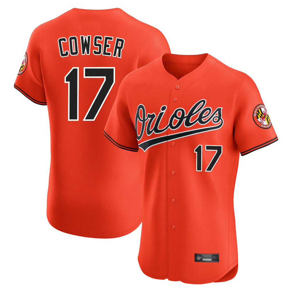 Davalo B.Orioles #17 Colton Cowser Player Orange Limited Elite Home Game Stitched Jerseys