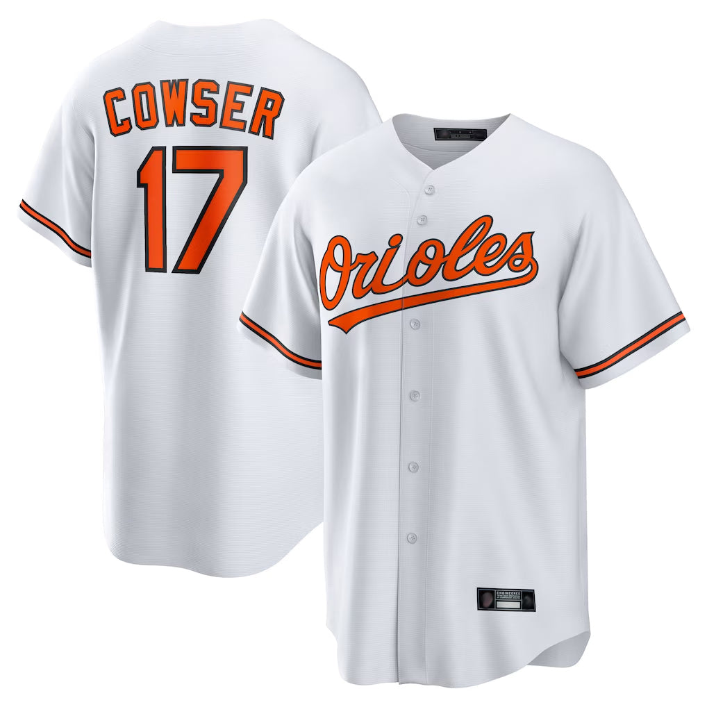 Davalo B.Orioles #17 Colton Cowser Player White Home Game Stitched Jerseys