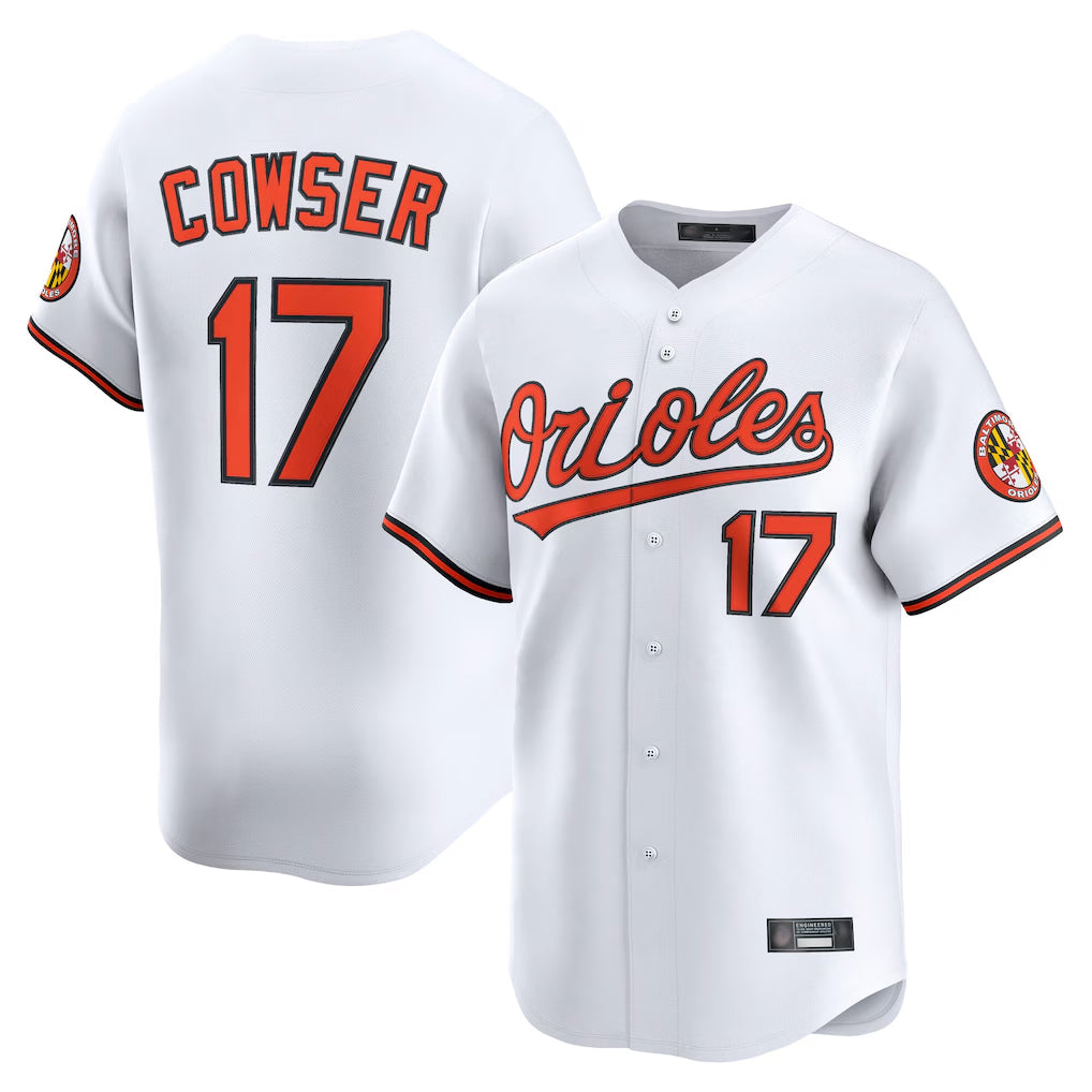 Davalo B.Orioles #17 Colton Cowser Player White Limited Home Game Stitched Jerseys