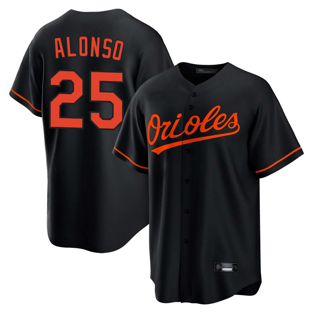 Davalo B.Orioles #25 Pete Alonso Player Black Home Game Stitched Jerseys