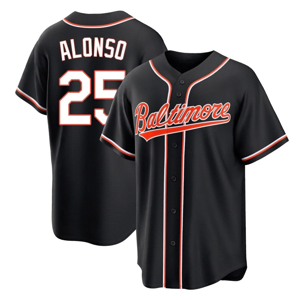 Davalo B.Orioles #25 Pete Alonso Player Black Out Home Game Stitched Jerseys