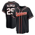 Davalo B.Orioles #25 Pete Alonso Player Black Out Home Game Stitched Jerseys