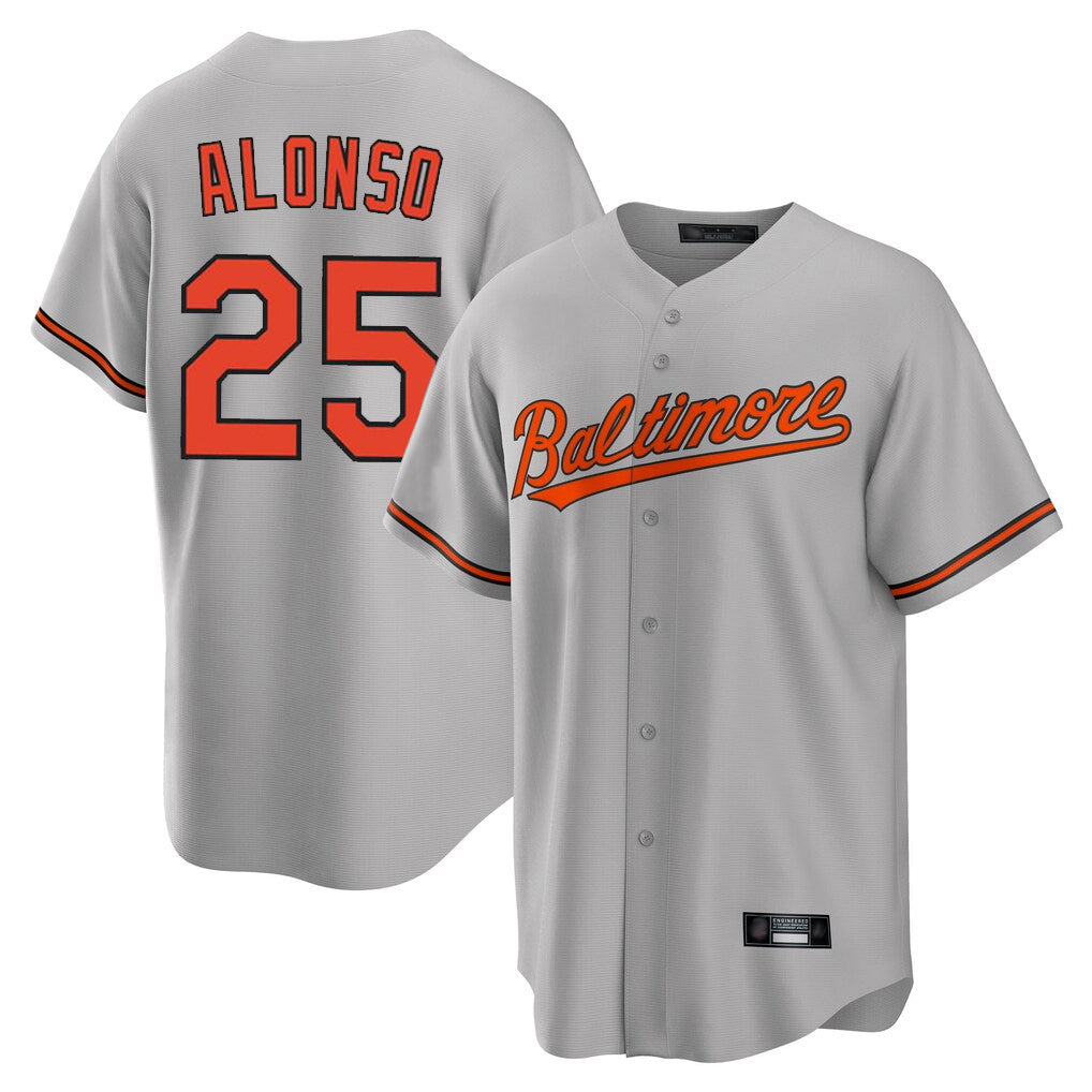 Davalo B.Orioles #25 Pete Alonso Player Gray Home Game Stitched Jerseys