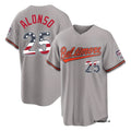 Davalo B.Orioles #25 Pete Alonso Player Gray USA 250 Fourth of July Home Game Stitched Jerseys