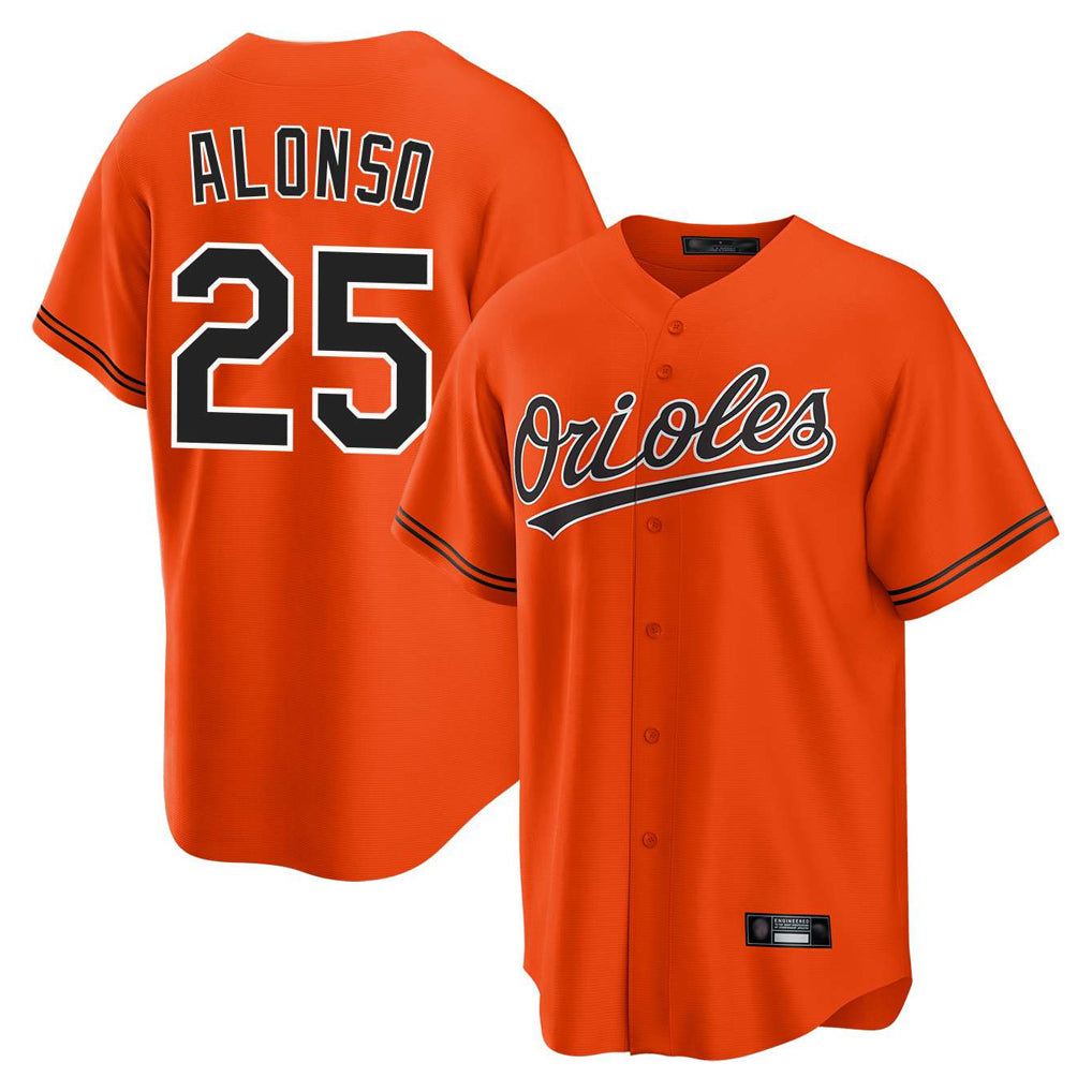 Davalo B.Orioles #25 Pete Alonso Player Orange Home Game Stitched Jerseys