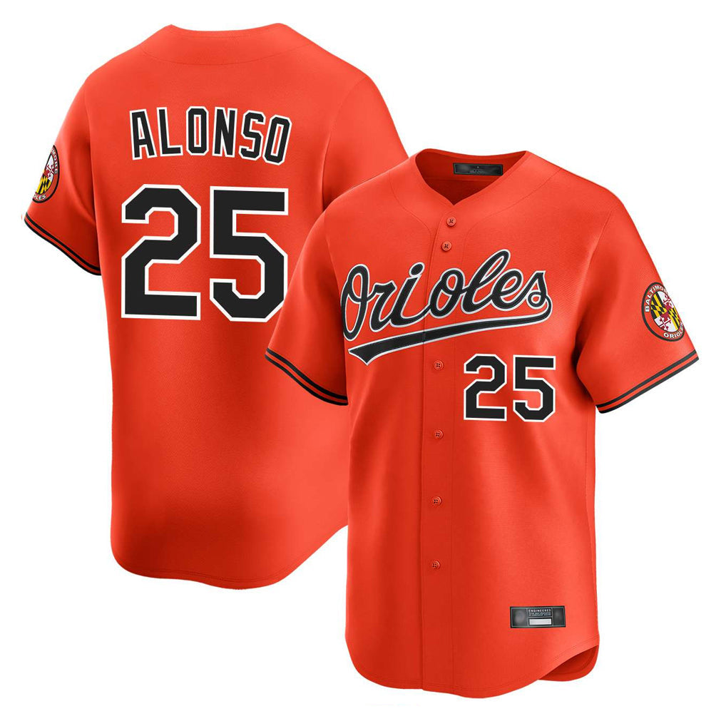 Davalo B.Orioles #25 Pete Alonso Player Orange Limited Home Game Stitched Jerseys