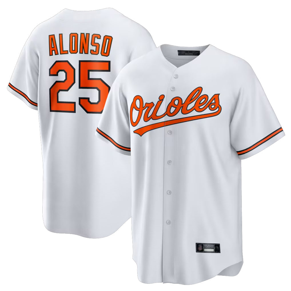 Davalo B.Orioles #25 Pete Alonso Player White Home Game Stitched Jerseys