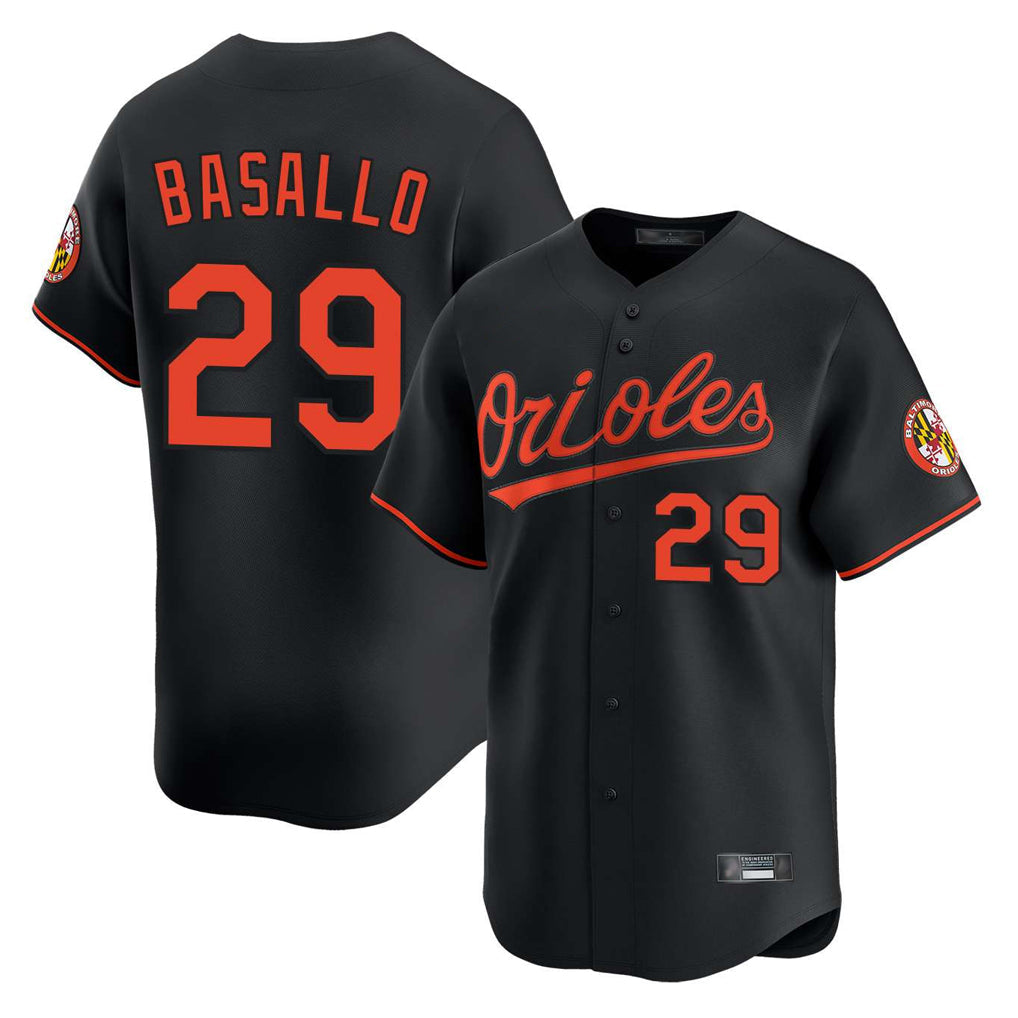 Davalo B.Orioles #29 Samuel Basallo Player Black Limited Home Game Stitched Jerseys